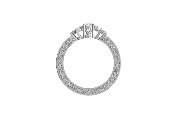 Intricate Solitaire Diamond Ring
